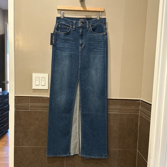 Ramy Brook Madalyn High-Rise Front-Slit Denim Maxi Skirt (Medium Wash Denim) - Picture 6 of 16